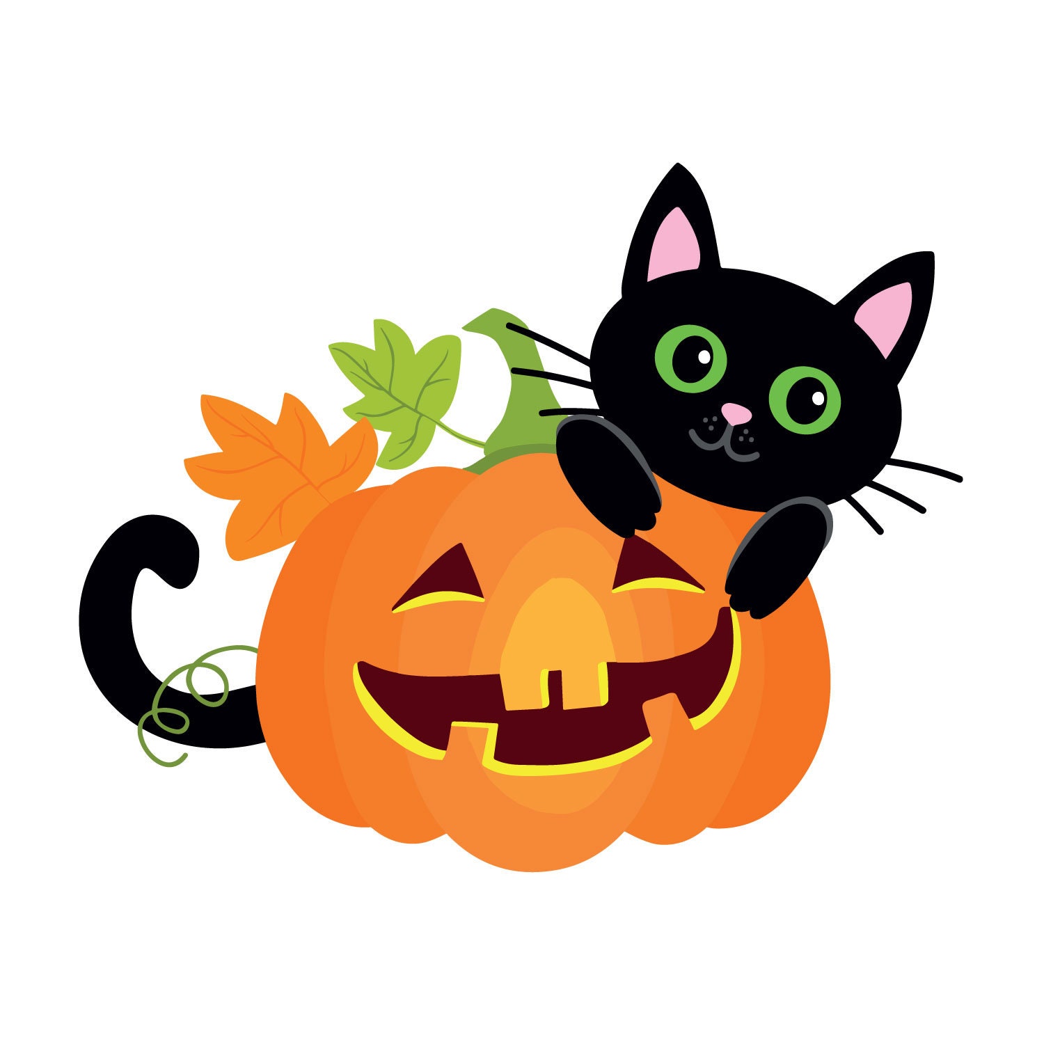 Cat With Pumpkin Halloween Window Sticker Halloween Window | Etsy