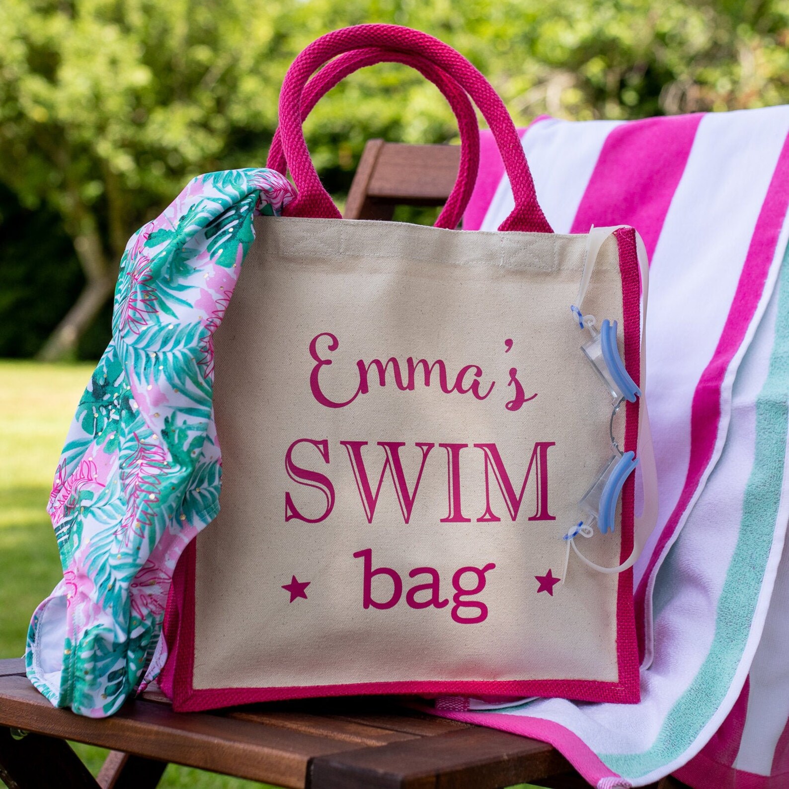 Personalised swim canvas bag Personalised swimming gift Etsy