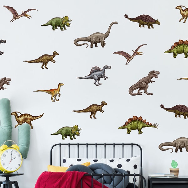 Stickers muraux dinosaures, Stickers muraux dinosaures, Stickers murs dinosaures, Chambre sur le thème des dinosaures, Sticker mural dinosaure, Stickers muraux dinosaures