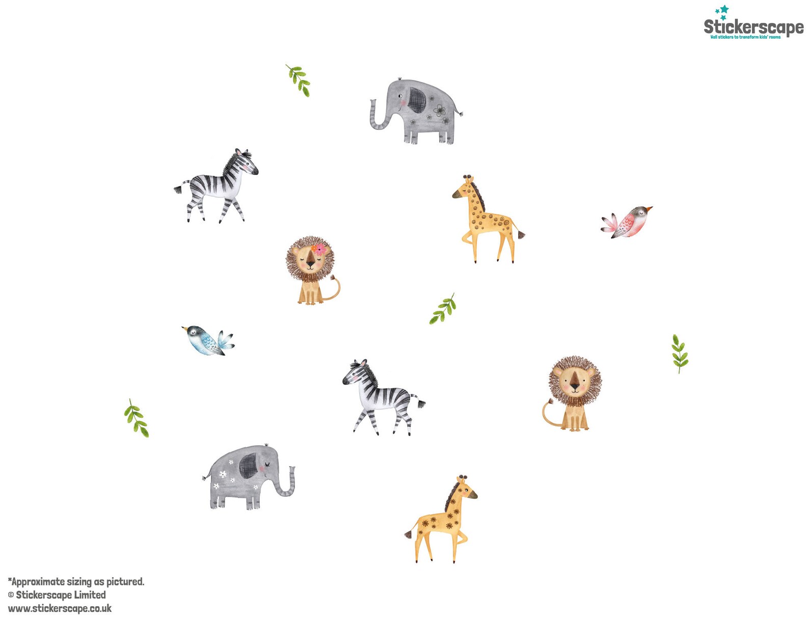Cute Safari Wall Sticker Pack Jungle Wall Stickers Safari Etsy