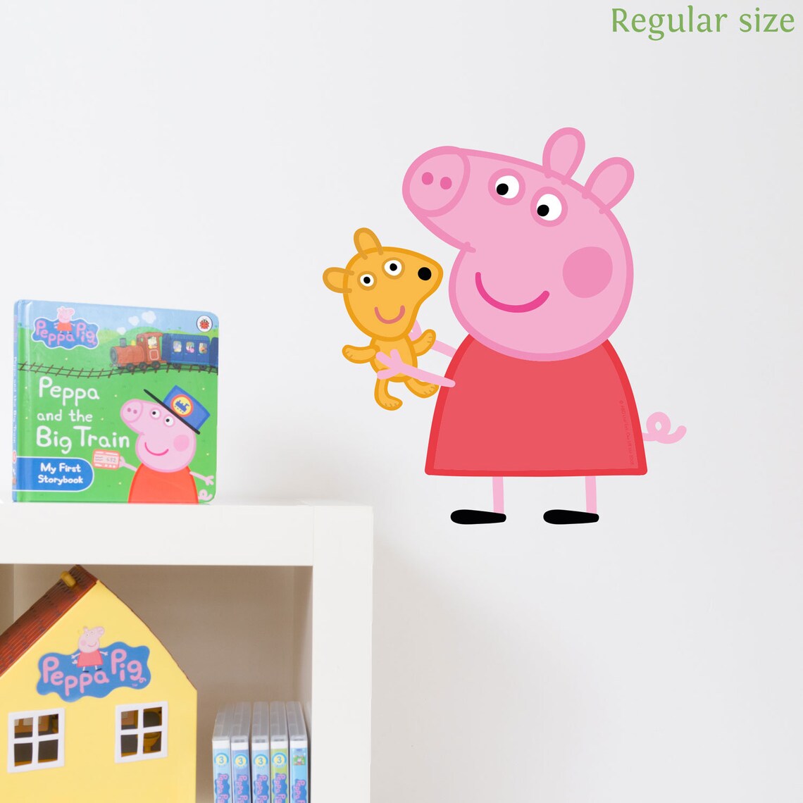 Peppa Pig With Teddy Wall Sticker Peppa Pig Wall Decal | Etsy