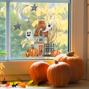 Haunted House window sticker, Halloween window stickers, Halloween window decoration, Halloween decoration image 2