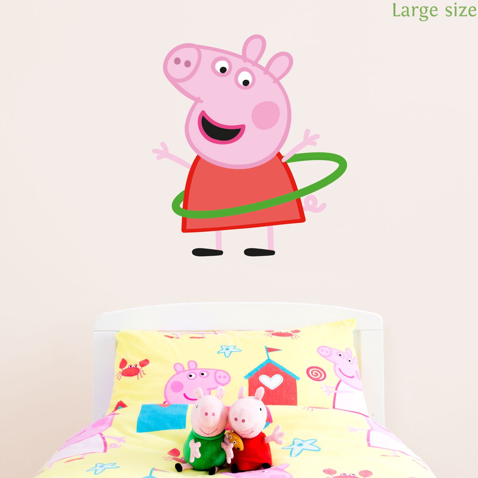 Peppa Pig with hula hoop wall sticker Peppa Pig wall decal Etsy
