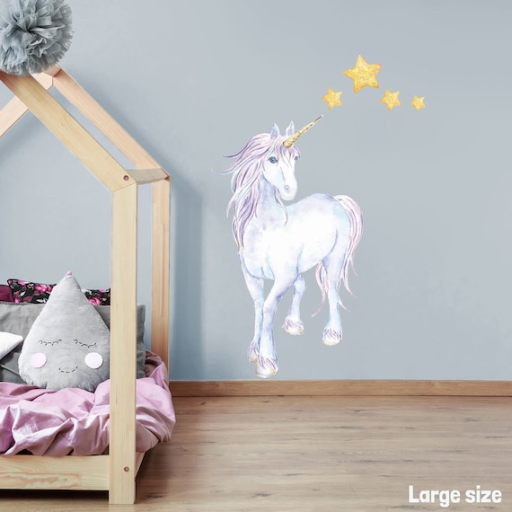 Buy Mythical Unicorn and Stars Wall Sticker, Unicorn Wall Decal, Unicorn  Room Decor Online in India 