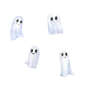 Cute White Ghosts window sticker pack, Ghost window stickers, Halloween window stickers, Halloween window decorations, Halloween decoration image 2