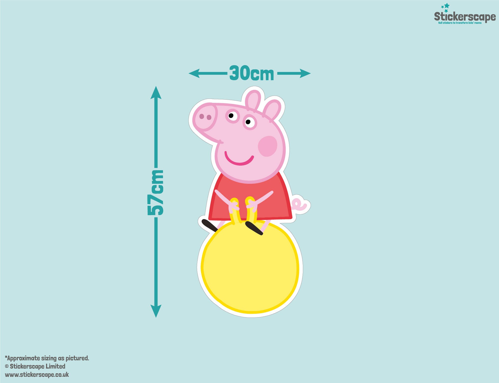 Peppa Pig and George Wall Sticker Pack, Peppa Pig Wall Decals, Peppa ...