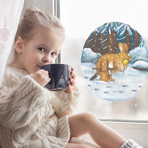 Gruffalo's Child window sticker, Gruffalo's Child Snowy Scene window sticker, Gruffalo window decal, Gruffalo and Friends window sticker