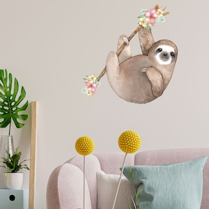 Sloth wall sticker, Jungle wall stickers, Safari wall stickers, Jungle room decor, Sloth wall decor, Sloth room theme