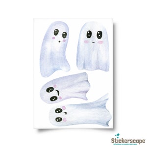 Cute White Ghosts window sticker pack, Ghost window stickers, Halloween window stickers, Halloween window decorations, Halloween decoration image 4