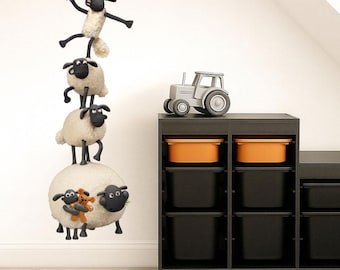 Pegatina de pared de Shaun la Oveja y sus amigos para habitaciones infantiles