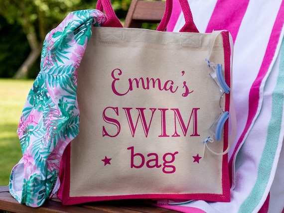 Personalised Swim Bag Swimming Canvas Bag Personalised Swimming Gift Personalised Swimming Bag Etsy UK
