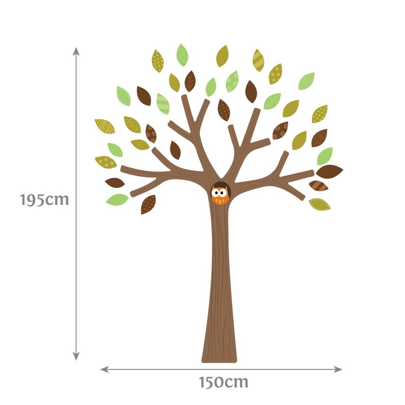 Woodland Tree Wall Sticker Tree Wall Decal Etsy