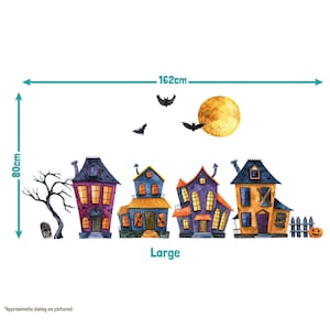 Halloween Haunted Village window stickers, Haunted House window stickers, Halloween window stickers, Halloween window decorations image 3