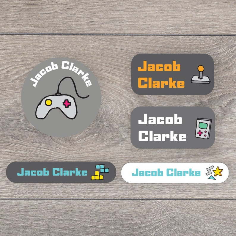 Personalised Gaming Name Labels School Name Tags School Name | Etsy