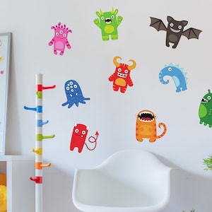 Monster wall stickers, Cute Monster wall sticker, Monster wall decal, Space wall sticker, Space themed nursery