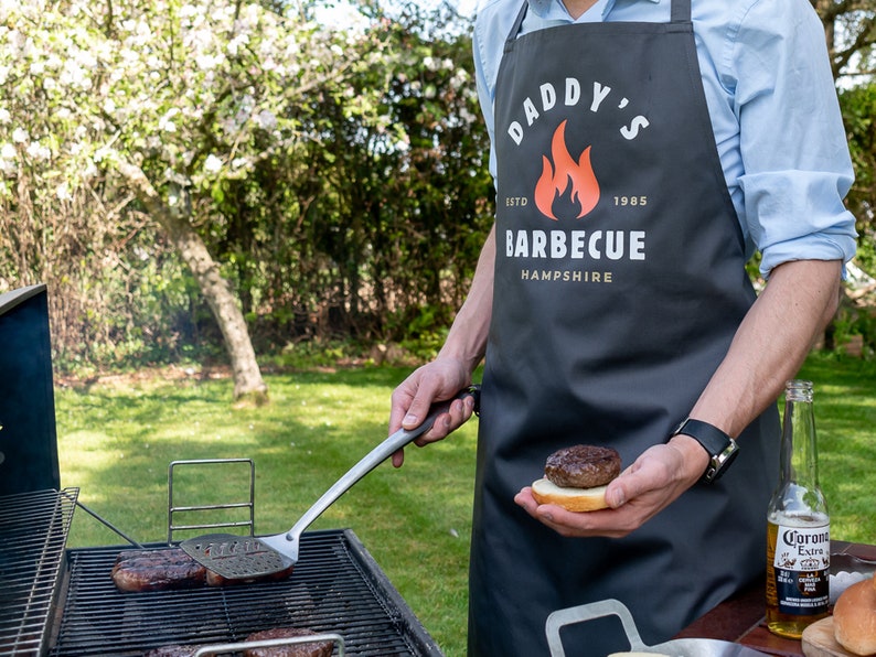 Personalised Barbeque Apron, BBQ Dad apron, BBQ Gift for Men, Father's day gift, Fathers day gifts, Personalised BBQ apron image 7