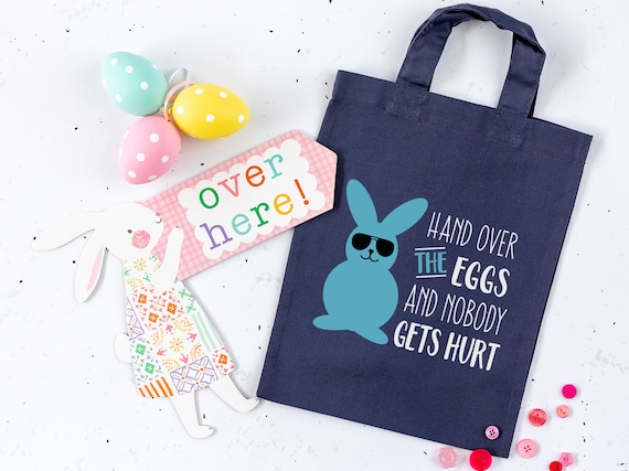 AouEtnay 6 Pcs Easter Gift Bags With Handle Easter Egg Hunt Bags For Kids, Happy Easter Basket Bags Easter Non-woven Bags For Kids Gifts