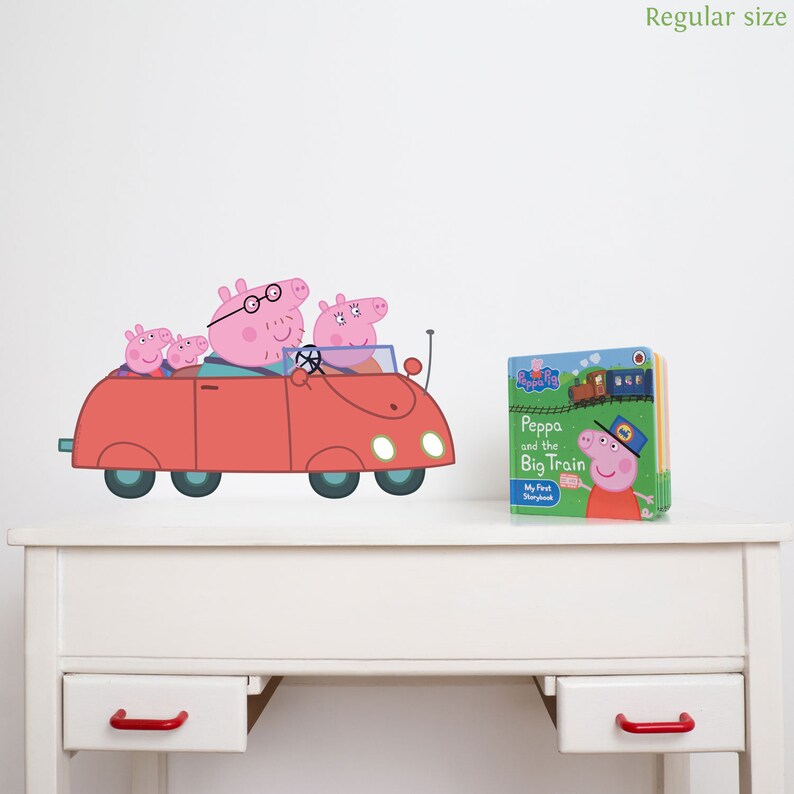 Peppa Pig Car Wall Sticker Peppa Pig Wall Decal Etsy UK