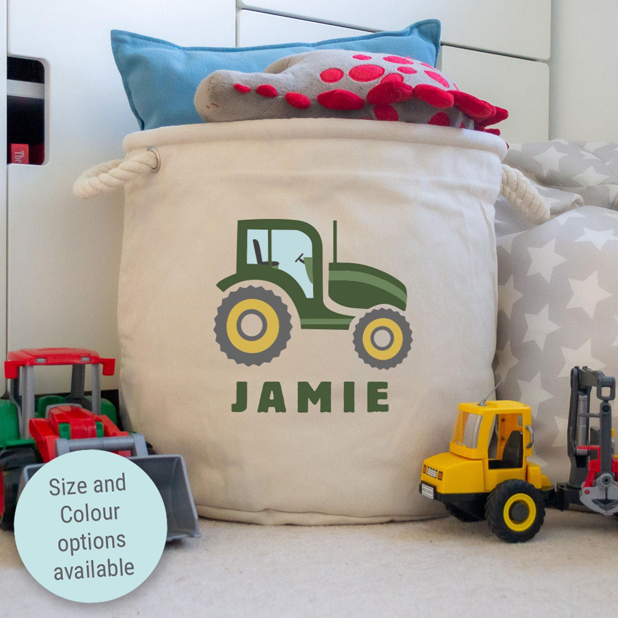 Personalised Tractor storage trug, Personalised Storage basket, Tractor storage trug, Farm themed room, Transport themed room