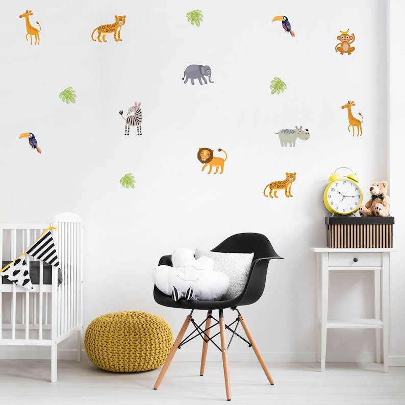 Jungle Animals Wall Stickers Jungle Wall Decal Etsy