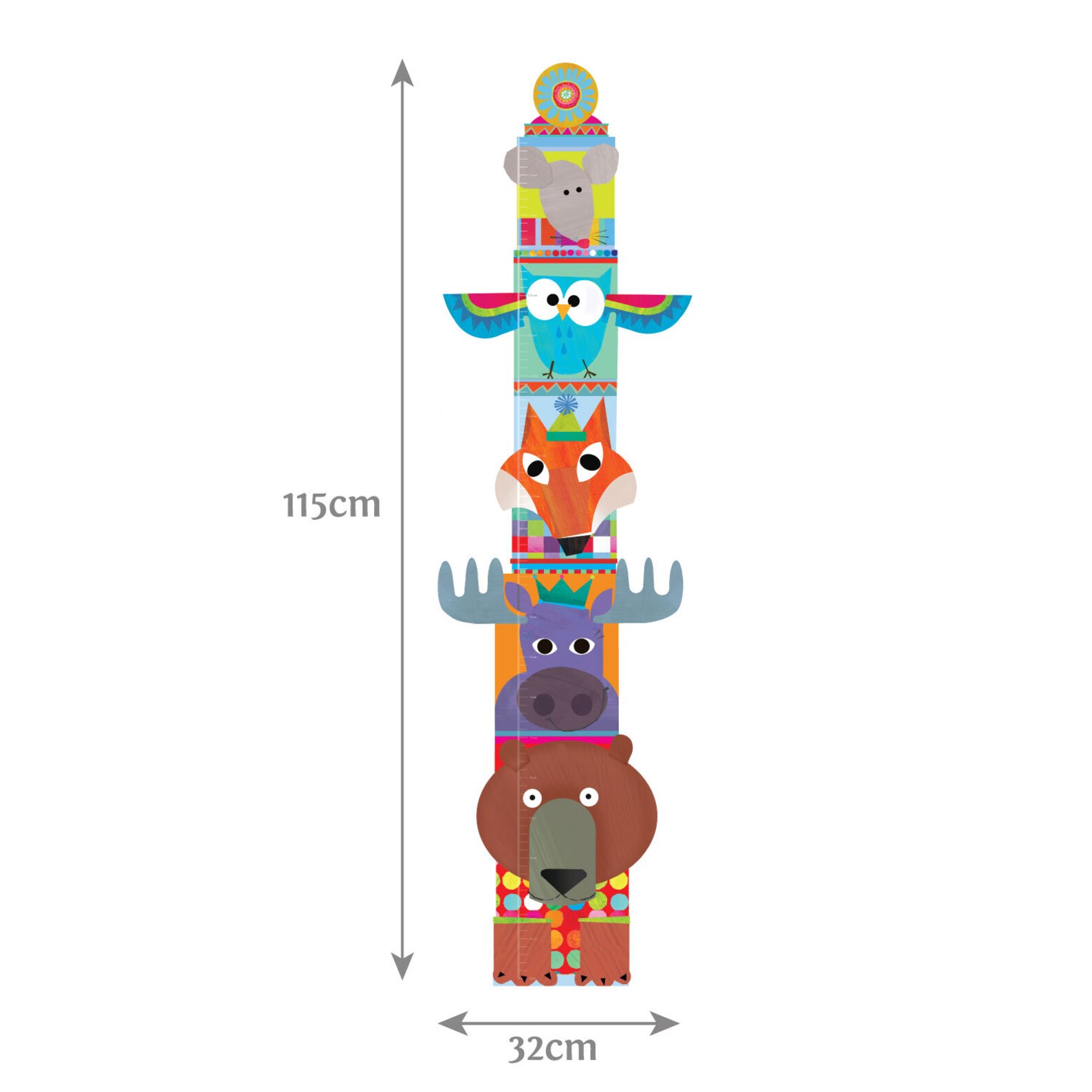 Totem Pole Height Chart Wall Sticker Height Chart Wall Decal Etsy