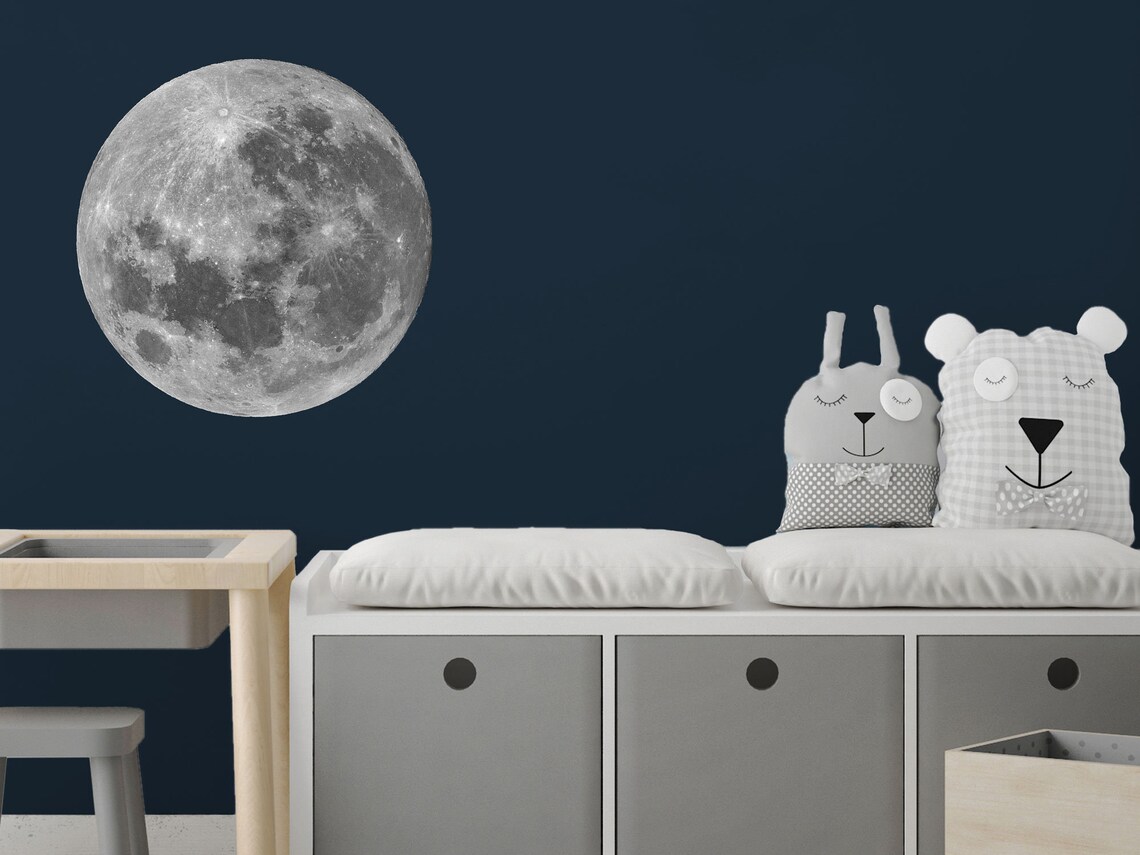Full Moon Wall Sticker Moon Wall Sticker Space Wall Sticker Etsy