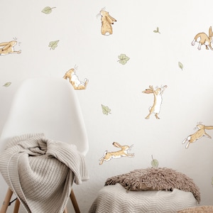 Guess How Much I Love You wall sticker, Hares and Leaves wall sticker, Hare wall decal, Nursery wall sticker, Nursery wall decor