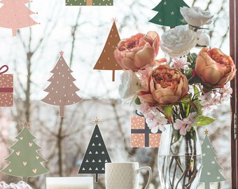 Winter Tree window stickers, Christmas window decal, Christmas window stickers, Christmas tree window stickers