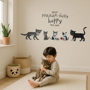 Tabby McTat Familie Wandaufkleber - Julia Donaldson Katze - Soames SusanSammel Zitat Wandkunst für Kinderzimmer