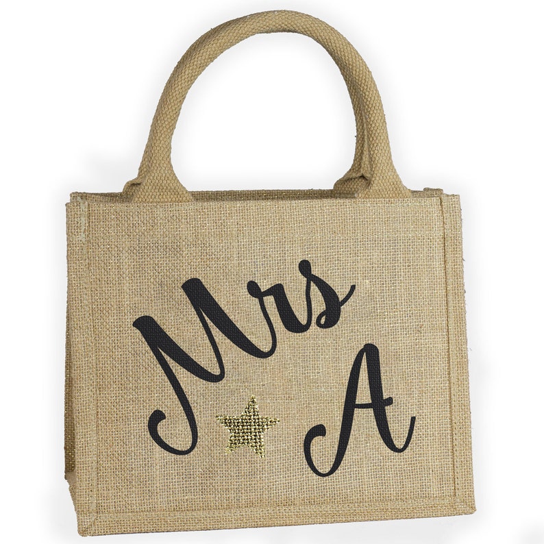Personalised mini jute bag Personalised teacher gift Etsy