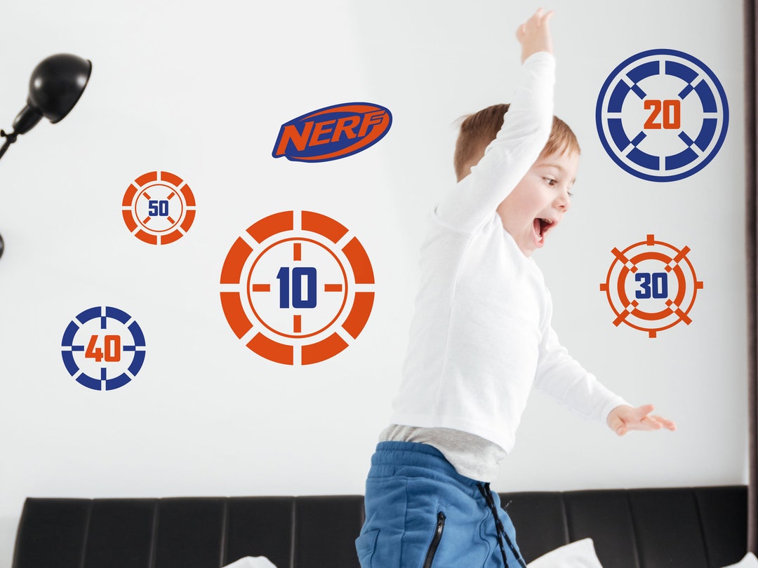 Nerf Targets Wall Sticker Pack, Nerf Wall Decals, Nerf Wall Stickers