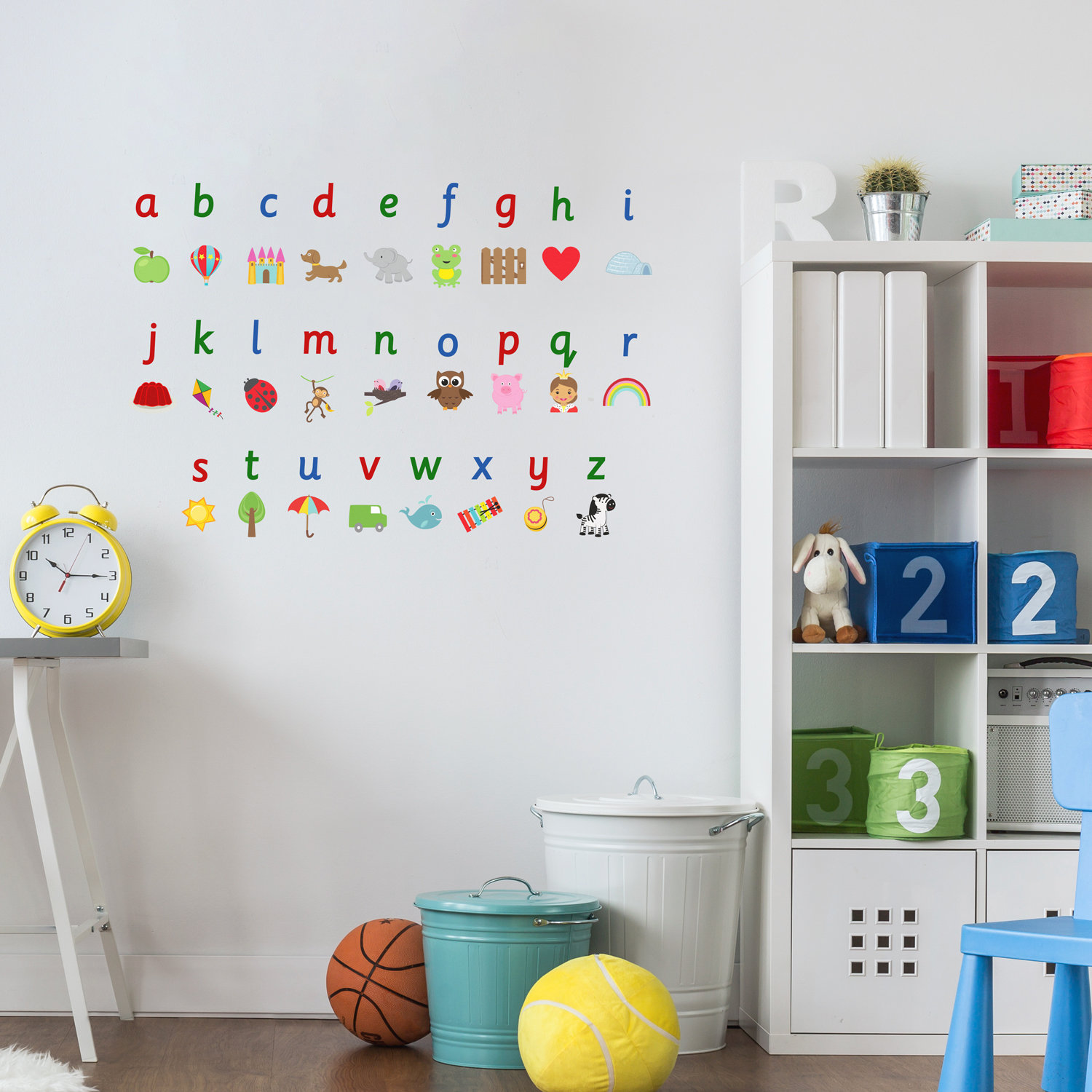 Animaux Murale Stickers Muraux Alphabet Lettres Pour Enfants Chambres