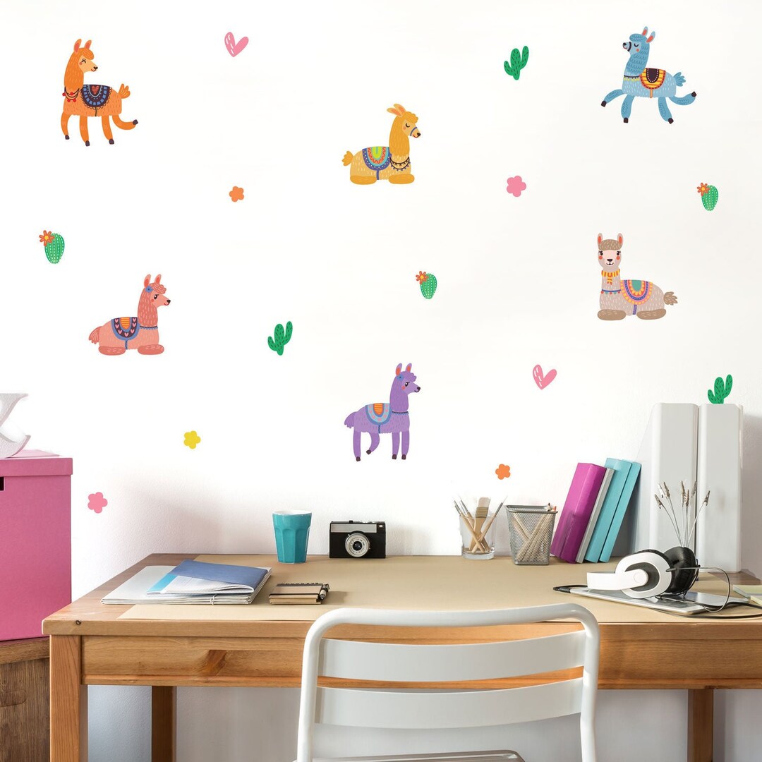 Llama Wall Stickers Llama Wall Decals Etsy