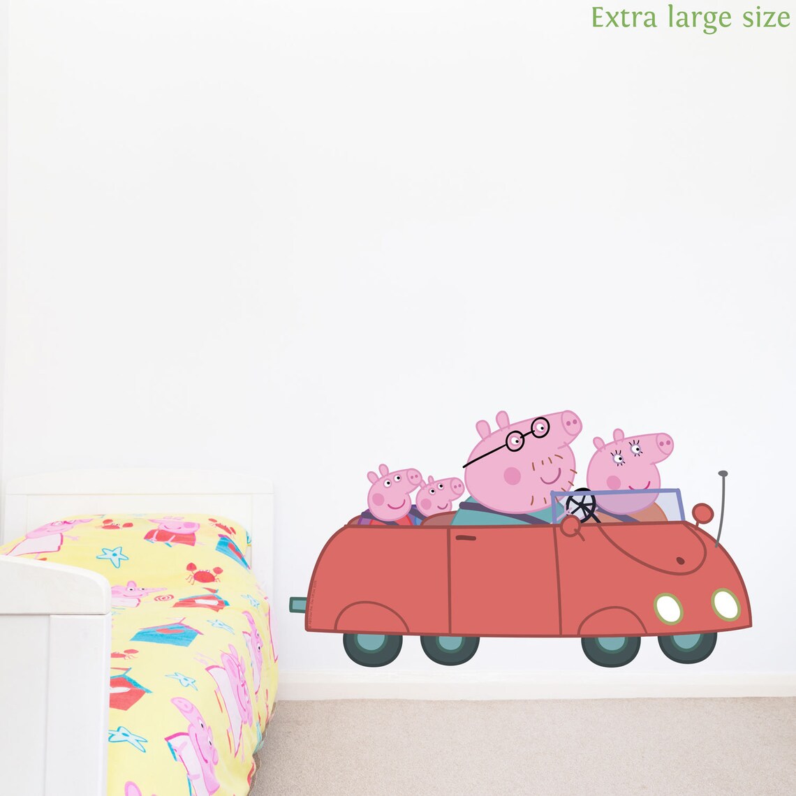 Peppa Pig car wall sticker Peppa Pig wall decal | Etsy
