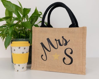 Sac à lunch personnalisé pour enseignant, Cadeaux pour enseignant, Mini sac en jute, Cadeau de fin d'année, Cadeau de remerciement pour enseignant, Cadeau pour assistant enseignant, Cadeaux AT