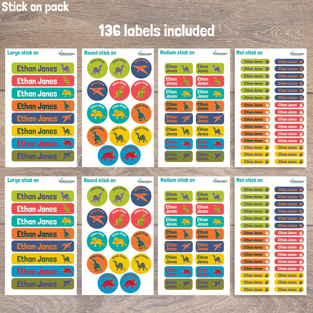Stick on Name Labels 136 Labels Included Children's Name Etsy UK