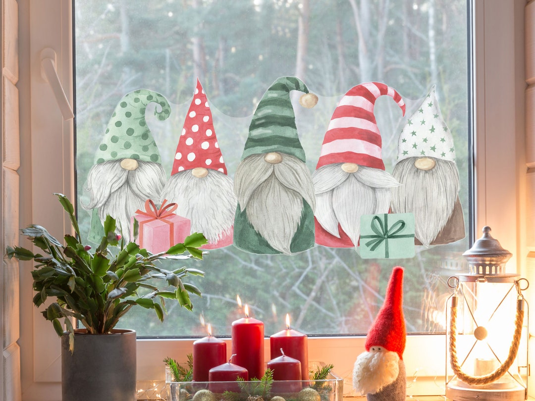 Christmas Gonks Window Sticker, Christmas Window Decal, Christmas ...