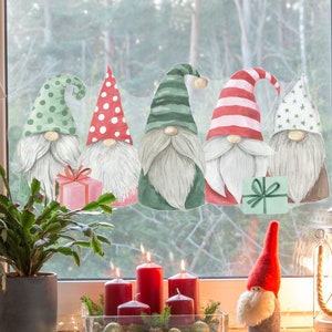 Christmas Gonks window sticker, Christmas window decal, Christmas window stickers, Gonk decoration, Christmas gnomes