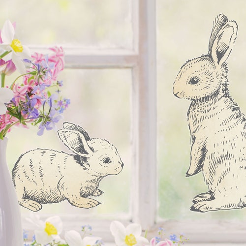 Spring Wreath Window Sticker Spring Window Sticker Etsy