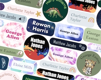 Iron on name labels (128 labels) Children's name labels, School labels, Kids name labels, Uniform labels