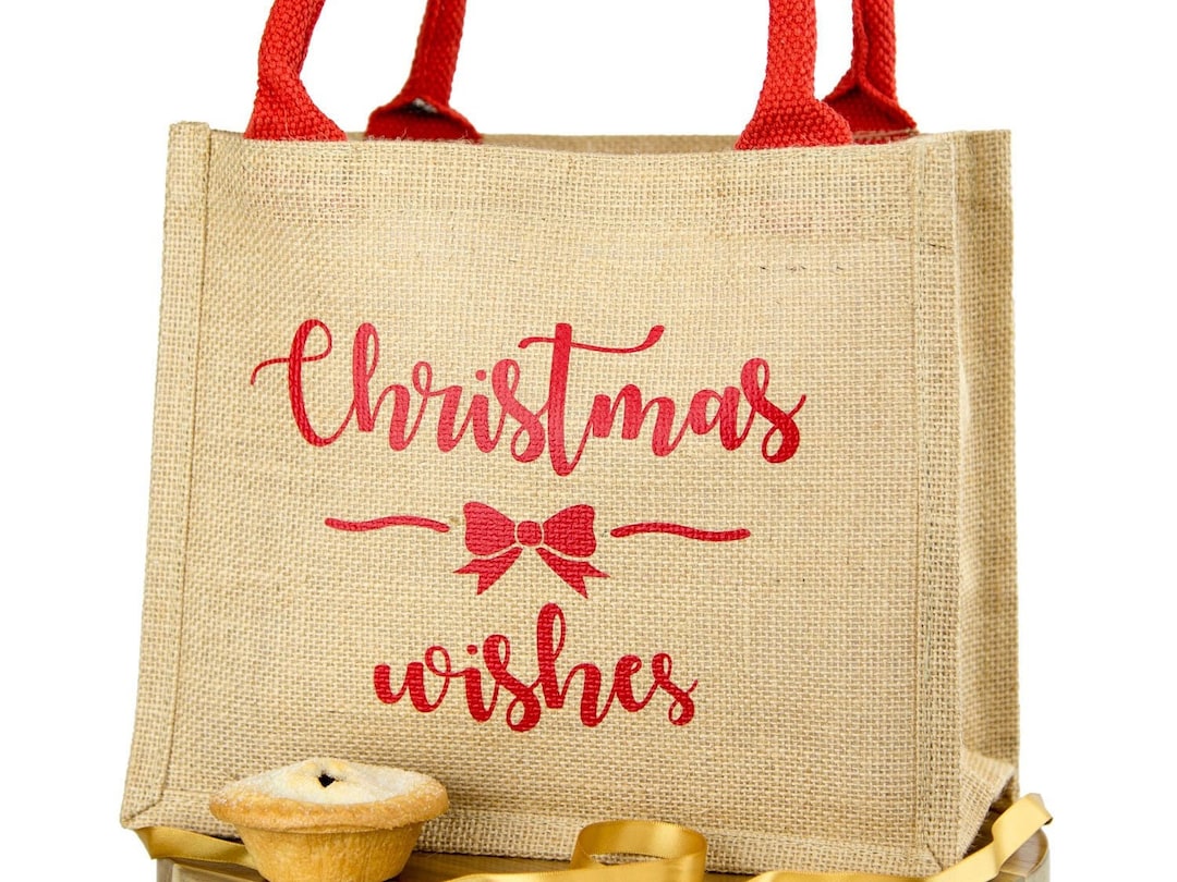 Buy Christmas Bag, Christmas Wishes Jute Bag, Christmas Gift Bag