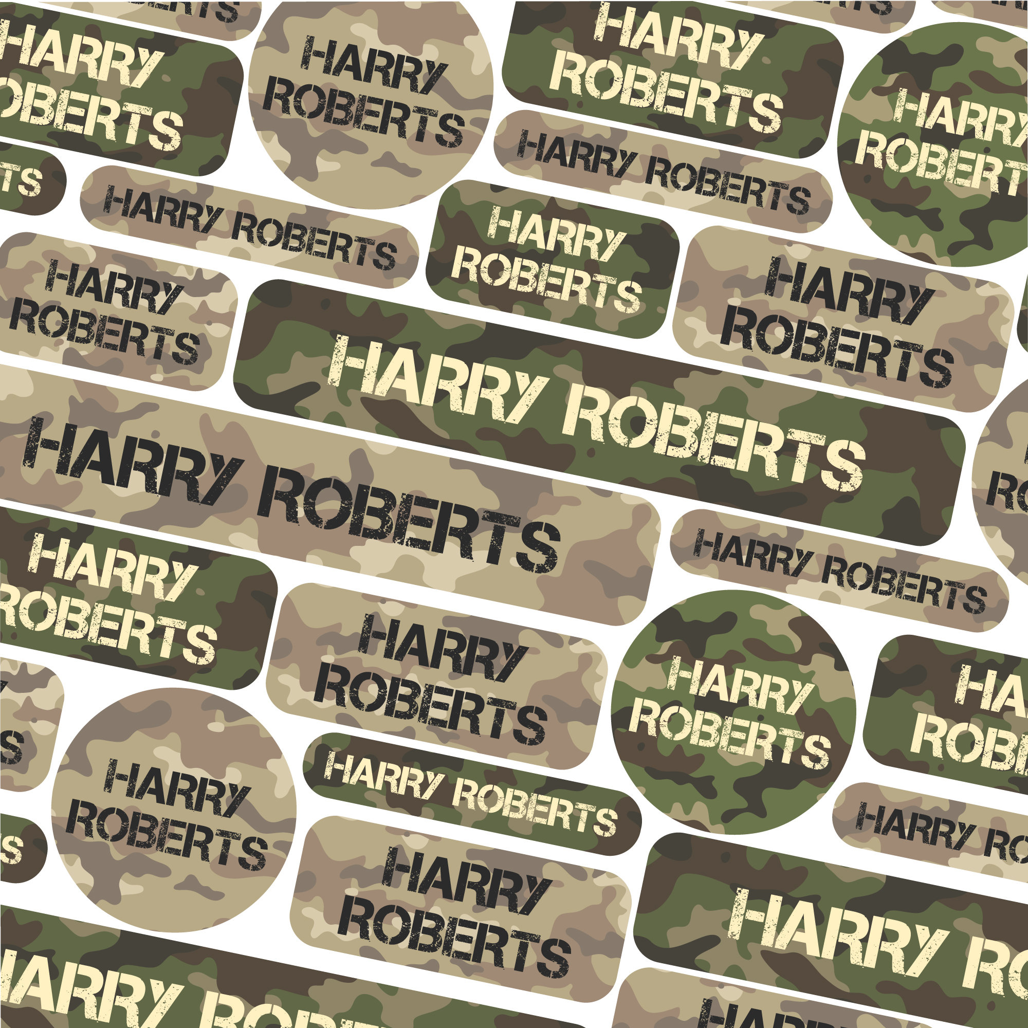 Camo Contact Clothing Labels