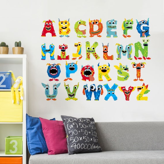 Monster Alphabet Wall Sticker Decal Ireland Monster Alphabet Wall Sticker, Sofas Under 40000 Pesos 2020