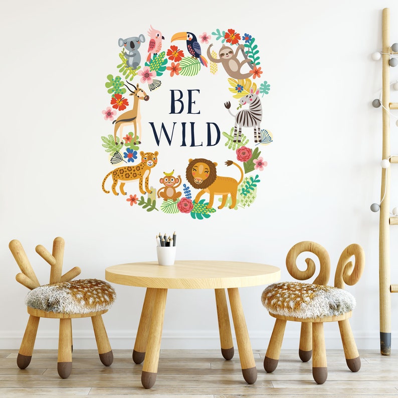 Be Wild Jungle Wall Sticker Jungle Wall Decal Etsy UK