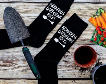 Chaussettes de jardinage personnalisées, cadeau pour grand-père, cadeau pour grand-père, cadeau d'anniversaire de grand-père