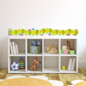 Caterpillar nummer lijn muur sticker, nummer lijn muur sticker