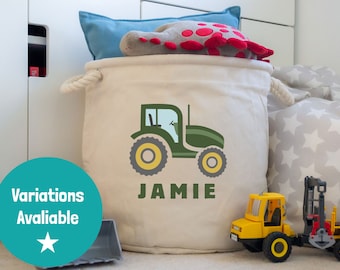 Personalised Tractor storage trug, Personalised Storage basket, Tractor storage trug, Farm themed room, Transport themed room