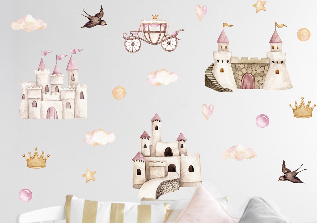 Pink Fairy Castle Stickaround Wall Stickers, Fairy Princess Wall