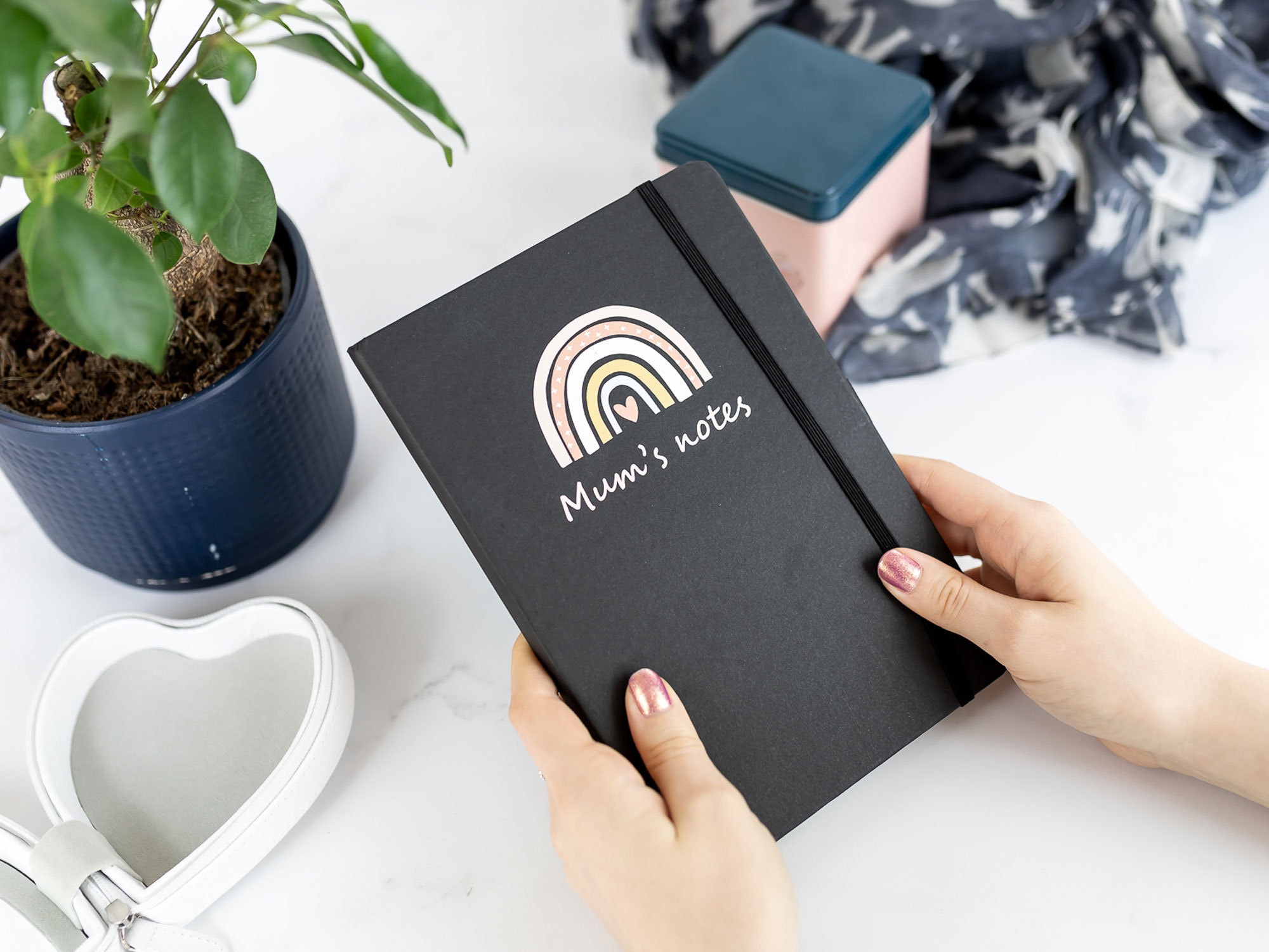 Carnet Personnalisé, Carnet de Cœur Arc-En-Ciel, Cadeau d'enseignant Remerciement, Fête Des Mères Po