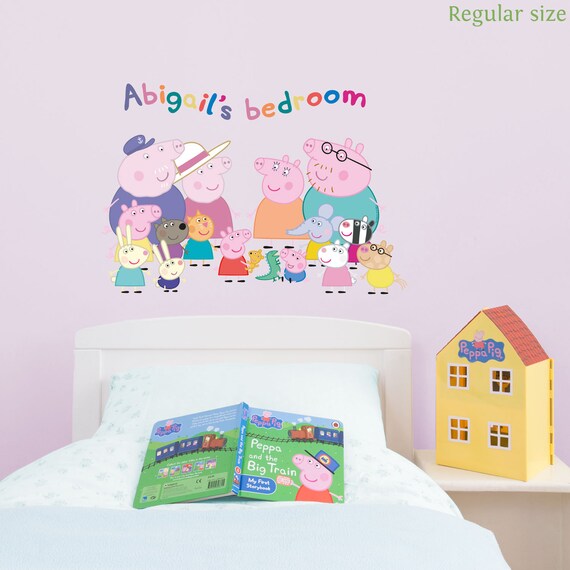 Personalised Peppa Pig Family Wall Sticker